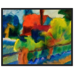 Impresión de arte abstracto enmarcada / Decoración de pared moderna y colorida / Arte único para el hogar / Reproducción de alta calidad