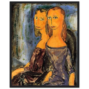Framed Alfred Mauer Two Women Art Print | Elegant Portrait | High-Quality Fine Art Reproduction