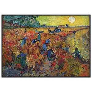 Framed Van Gogh The Red Vineyard Art Print | Iconic Impressionist Landscape | Quality Fine Art Reproduction