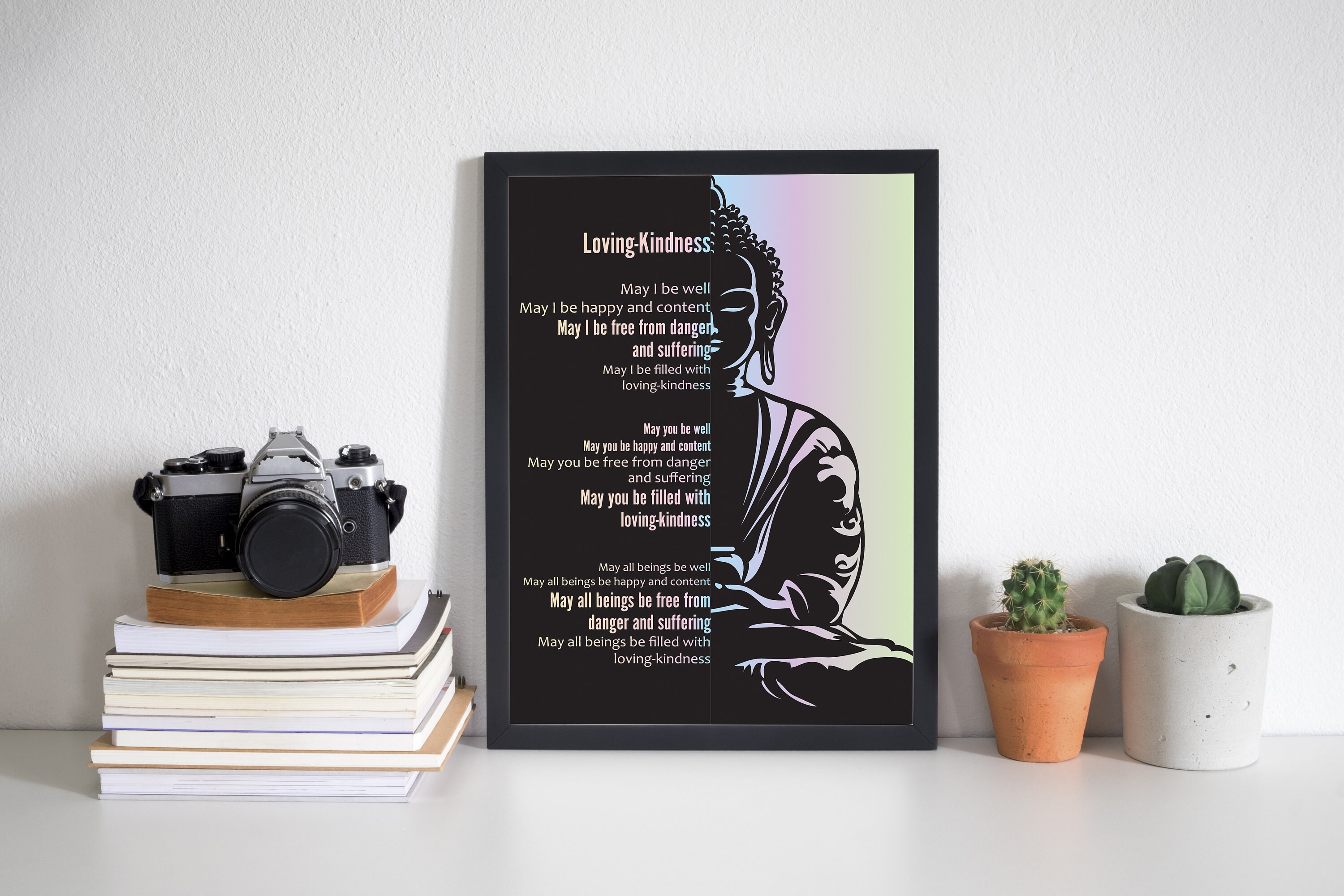 Buddha Loving Kindness Mantra Art Poster Etsy