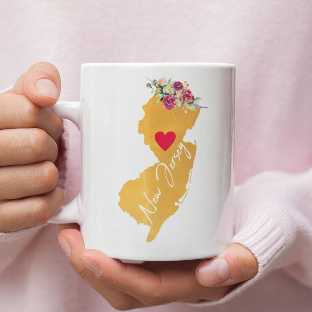 New Jersey State Mug, Leaving Gift, Custom State Mug, New Jersey Gift