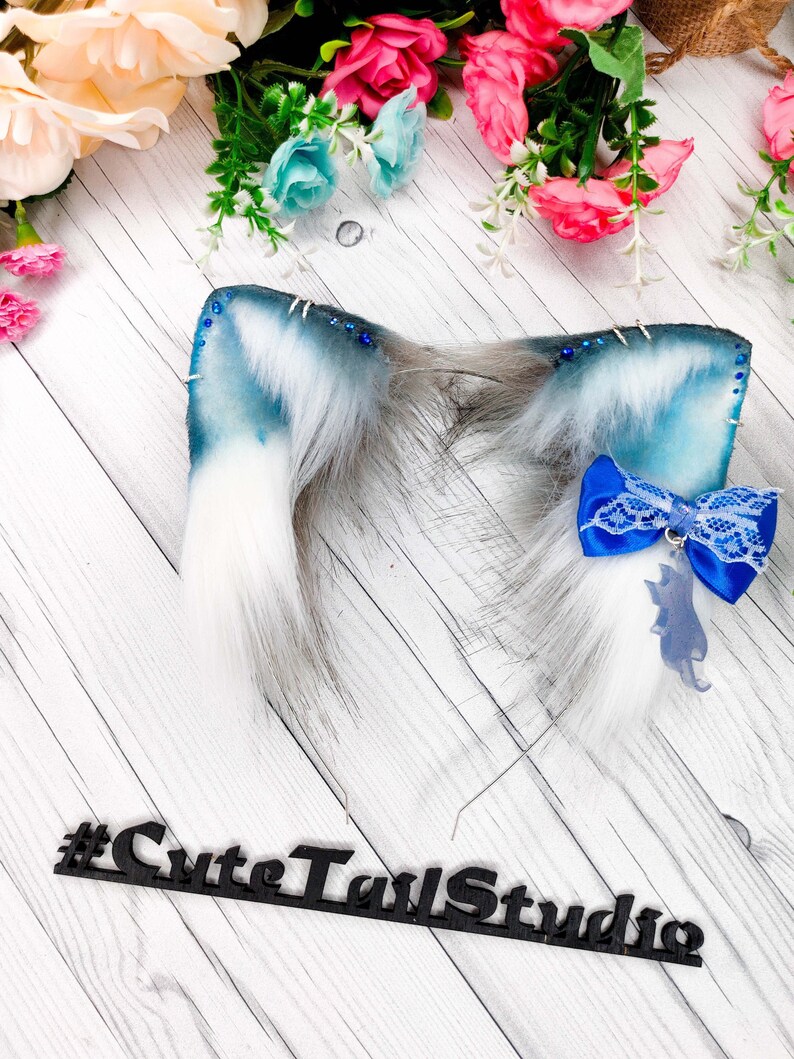 Cute kitten ears Blue Cat ears Etsy