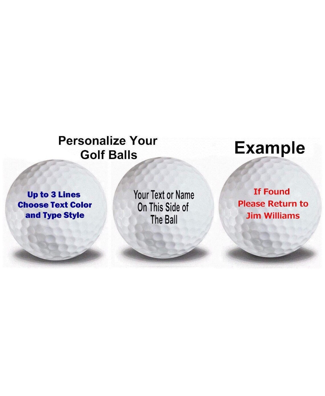 3 Personalized Golf Balls and 20 Tees Etsy