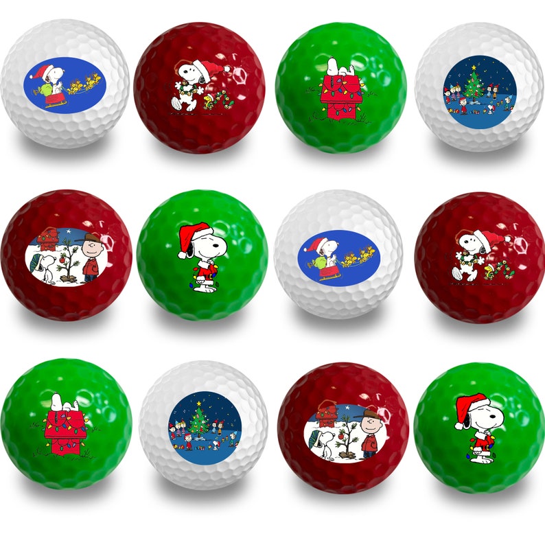 Snoopy Christmas Golf Balls 12 Pack Christmas gift birthday Etsy
