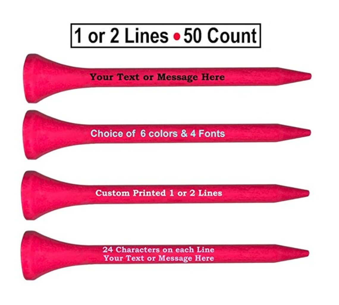 50 Count Personalized 2 3/4 Pink Wooden Golf Tees Upload Etsy Norway