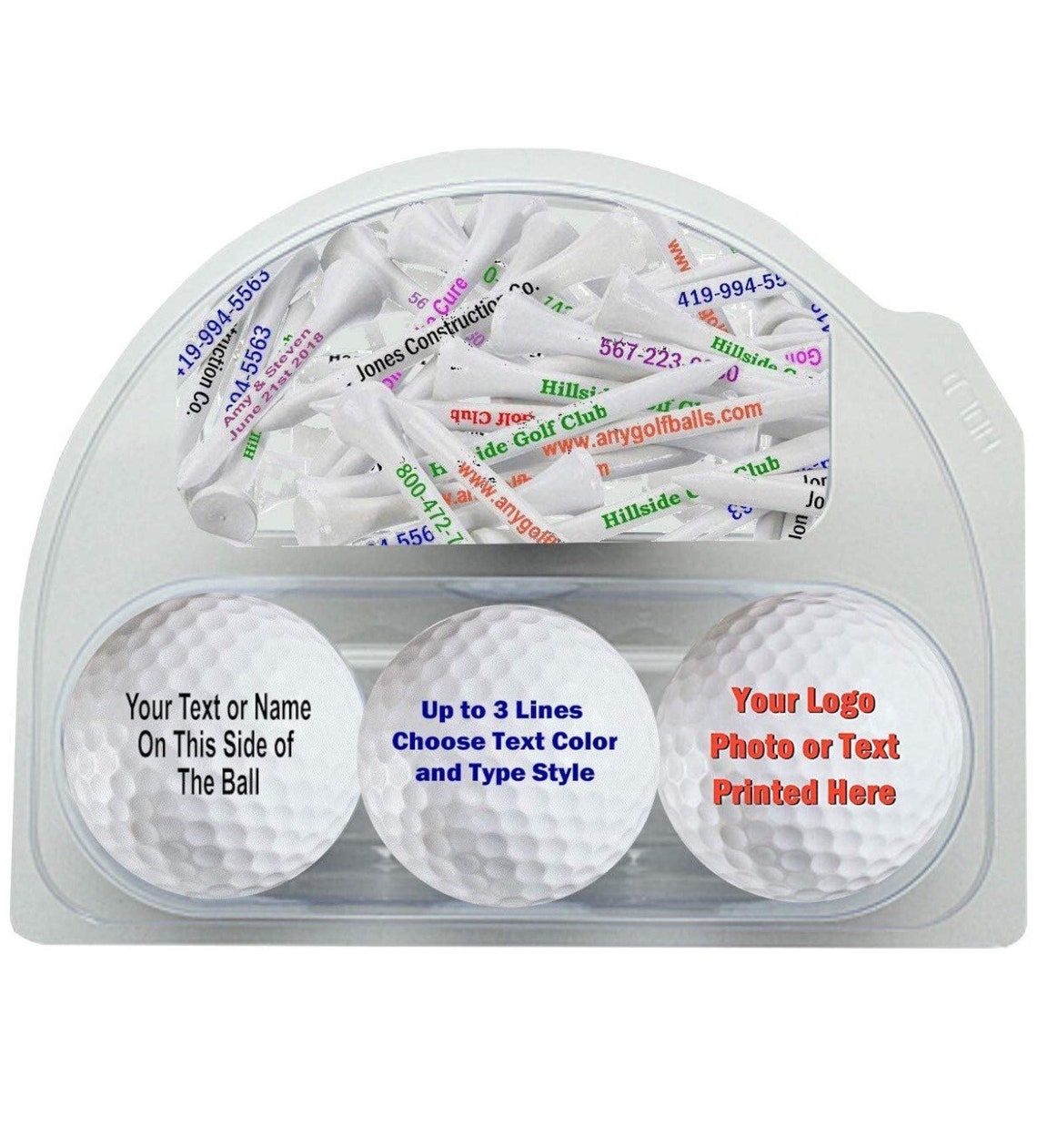 3 Personalized Golf Balls and 20 TeesGolf Gift Birthday Etsy