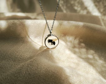 Collar de abeja auténtica: colgante de insecto preservado, joyería de la naturaleza.