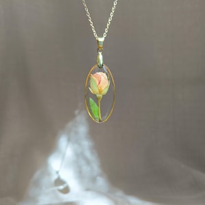Dried Yellow Rose Necklace, Pressed Rose Pendant, Real Flower Jewelry, Flower Lover Gifts, Rose Gifts, Unique Gifts for Women
