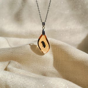 Preserved Honeybee Necklace: Real Insect Amber Color Resin Pendant, Bee Pendant, Bug Jewelry