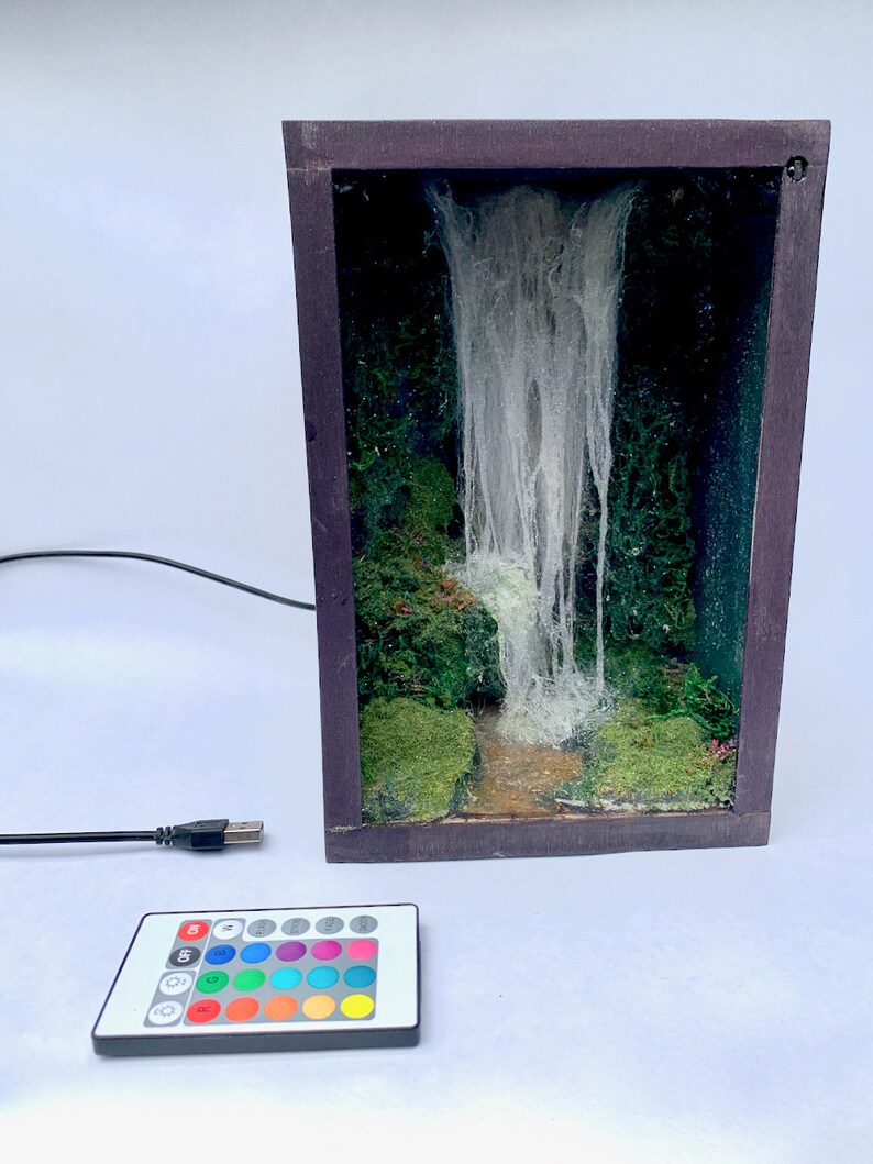 Waterfall Book Nook Diorama Shadow Box Etsy