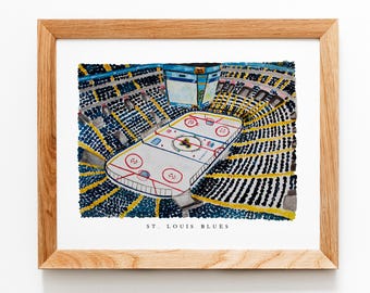 St Louis Blues Hockey Watercolor Print