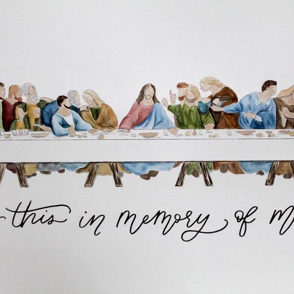 Last Supper Watercolor Print