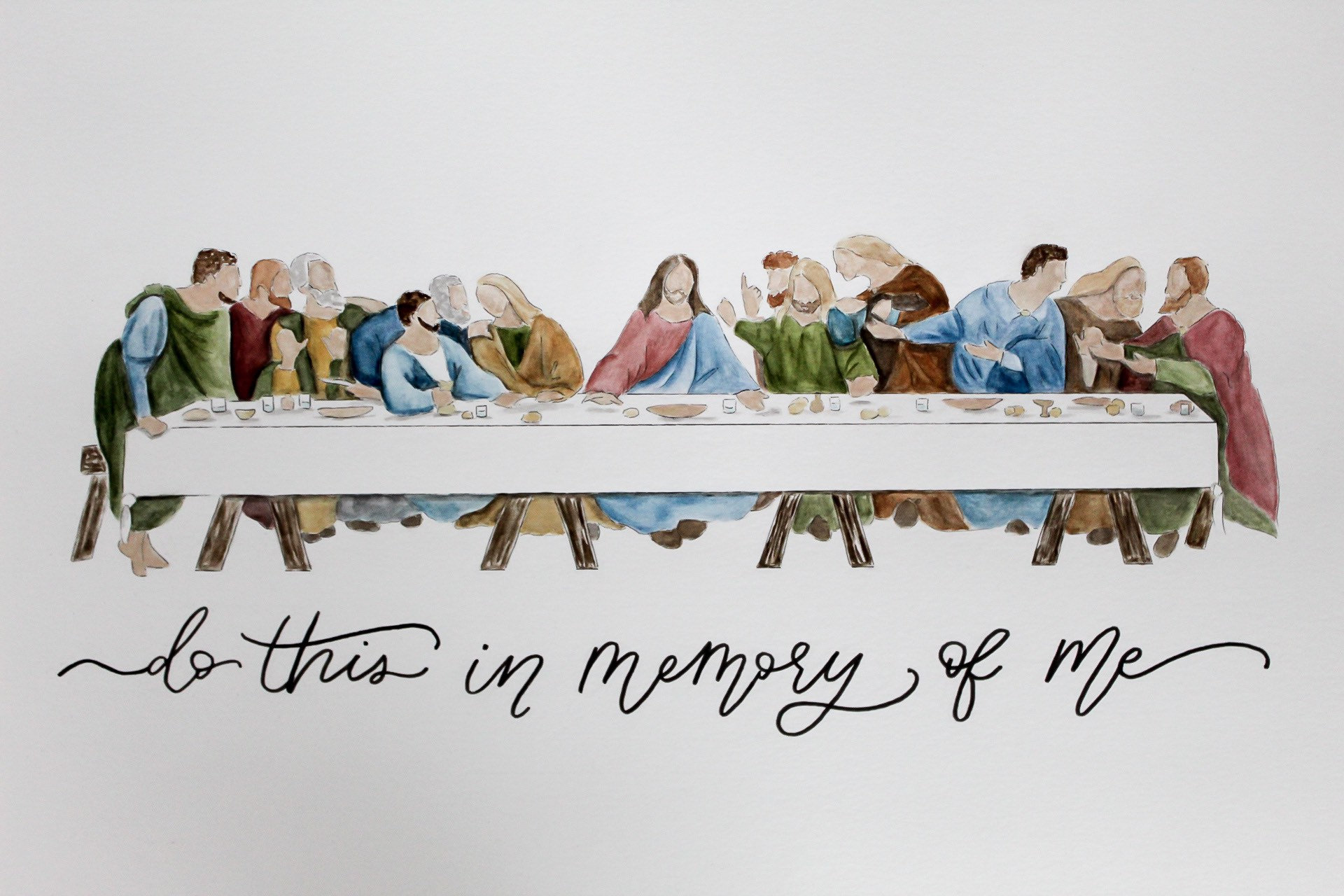 Last Supper Watercolor Print - Etsy