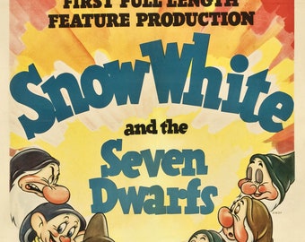 Vintage Movie Art Poster Snow White and the Seven Dwarfs | Etsy