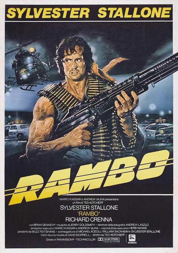 Vintage Movie Art Poster Rambo 0110 Etsy