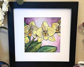 Watercolor Orchid Giclee Fine Art Print - Unframed First Edition