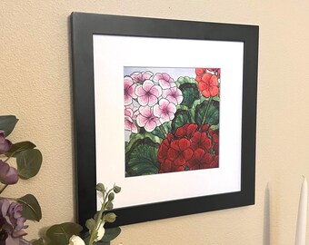 Watercolor Geranium Giclee Fine Art Print - Unframed First Edition