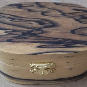 jewelry box oval white ebony