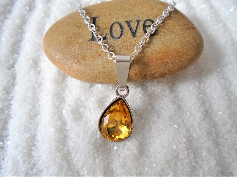 November Birthstone Necklace Topaz Necklace November Etsy UK