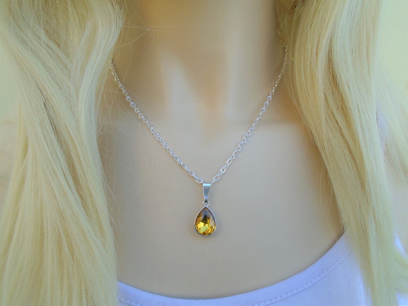 November Birthstone Necklace Topaz Necklace November Etsy UK