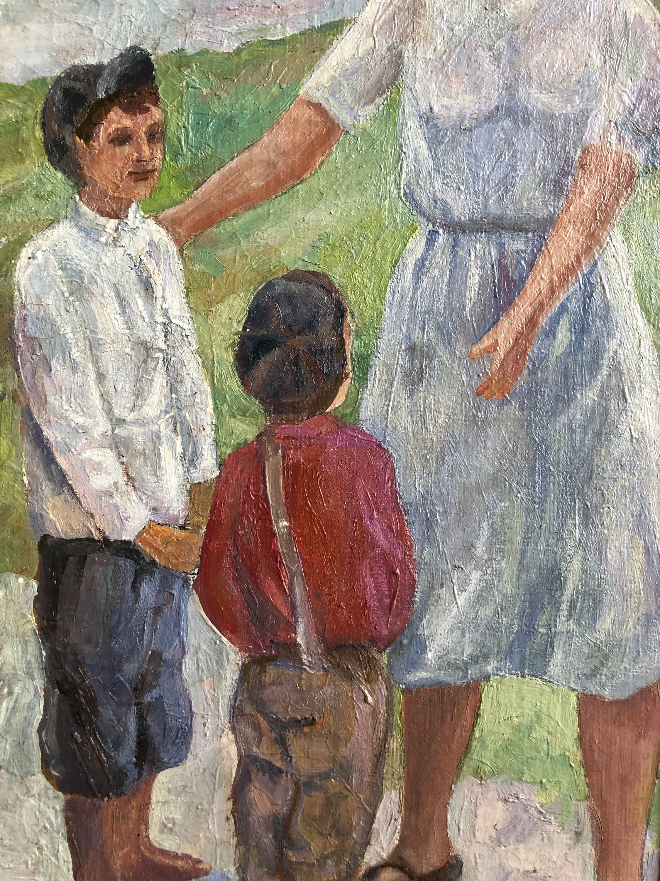 Large Oil Painting Vintage Original painting Teacher Etsy