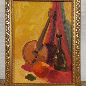 Still life scene with Music, One of a kind hand made, Original Ukrainian oil painting