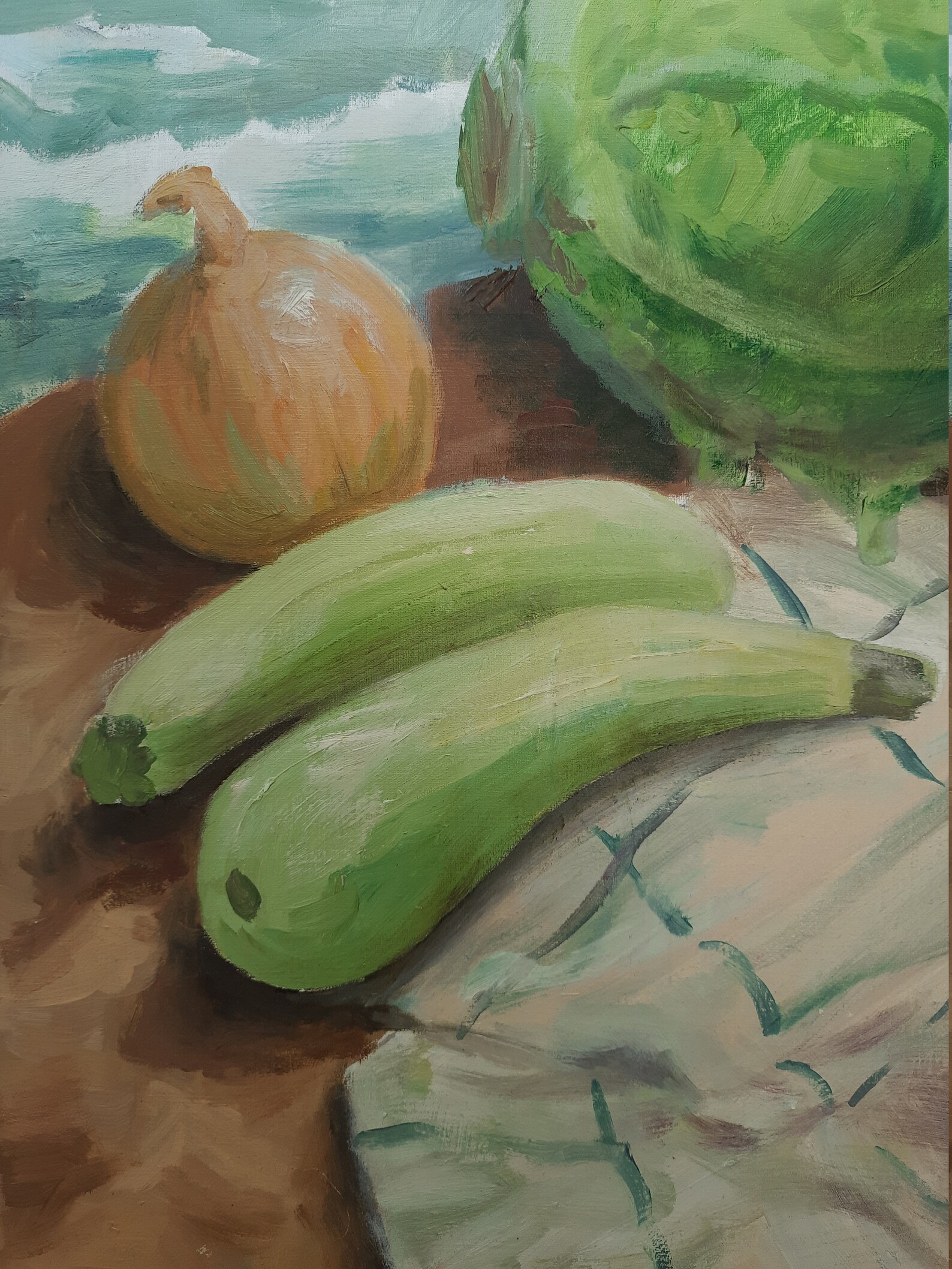 Original painting Still life Vegetables Oil painting One Etsy