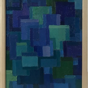 Abstract composition, Multi color, Contemporary Oil painting, One of a kind, Framed, Expressive Ukrainian Original oil painting