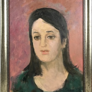 Beauty Portrait of a woman, Women Young Girl, Ukrainian oil painting, One of a kind, Framed painting, Expressive Ukrainian Original oil pain