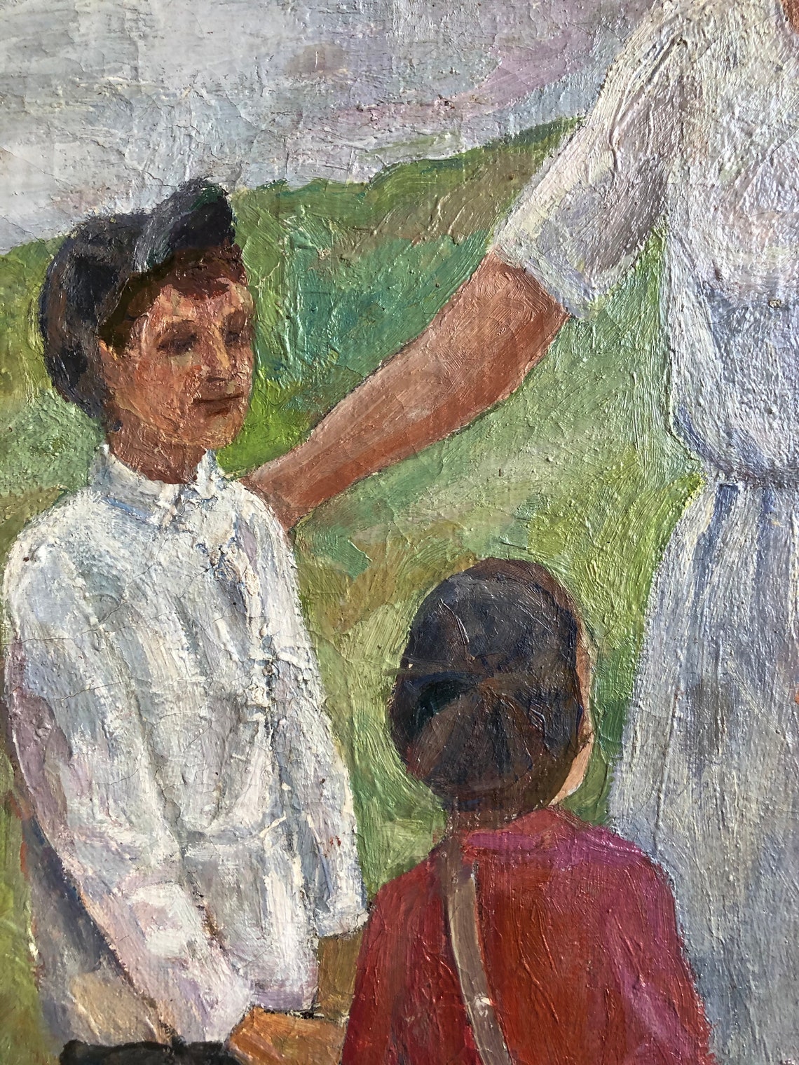 Large Oil Painting Vintage Original painting Teacher Etsy