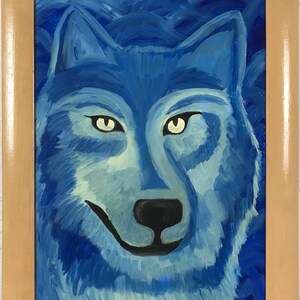 Wolf Portrait Animal Ukrainian Painting Handmade,  Framed, Original Ukrainian oil painting