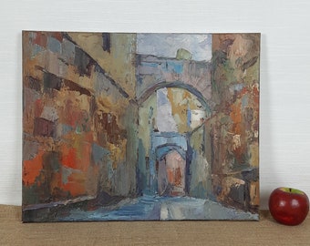 Old City, Original Cityscape, Original Oil Painting, Ukrainian artist Faraponov