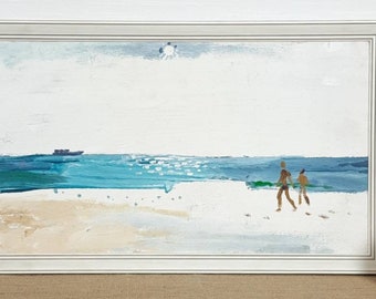 Original mixed media painting, Beach, Seascape, Ukrainian artist Khokhlenko