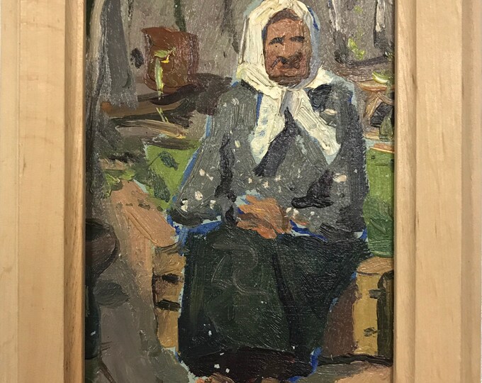 Original Oil Painting, Small Size Painting, Portrait, Grandmother
