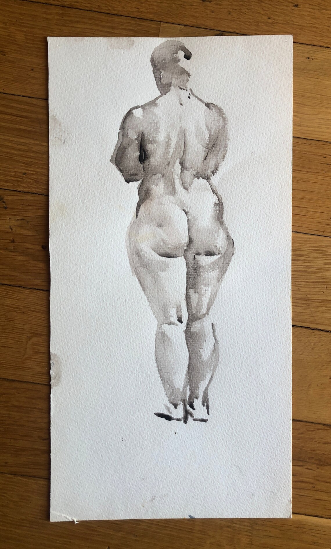 Beauty Nude Woman Nude Woman Model Girl Vintage Original Ukrainian Ink