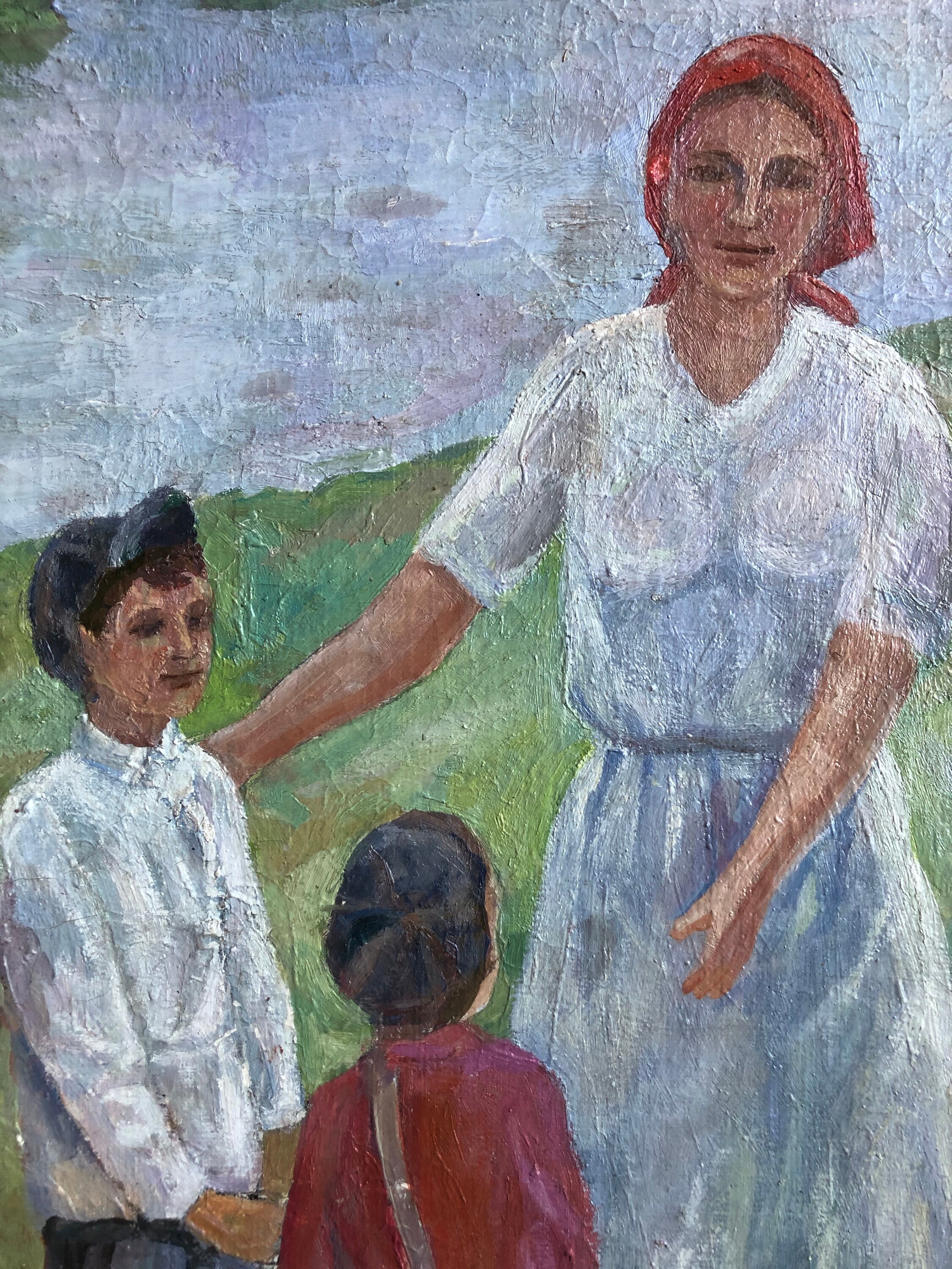 Large Oil Painting Vintage Original painting Teacher Etsy