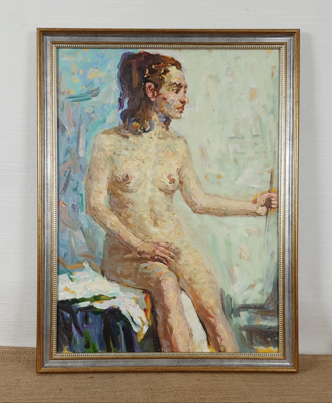 Buy Beauty Nude Model Woman, Girl Scene, Ukrainian Oil Painting, Original Oil Canvas Painting Online in India