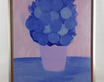 Still life, Blue Flowers, Ukrainian artist Vilshtein, One of a kind, Expressive Ukrainian Original acrylic painting