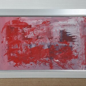 Contemporary Art Abstract composition, Red Dragon, Expressive Ukrainian artist Sevastian Vilshtein, Original acrylic painting