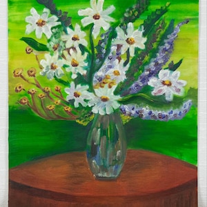 Floral Still Life, Flowers, Spring Still life, Expressionism, Expressive Original Ukrainian oil painting