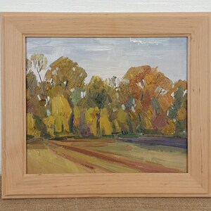 Country Landscape Village Scenariy Autumn, One of a kind hand made oil painting, Original Ukrainian oil painting