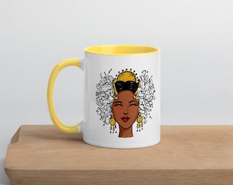 Cabeza de tembleques Mug Medium Skin tone, Panama coffee mug, Unique Panama art, Panamanian gifts, Latino pride, Cultures from the world