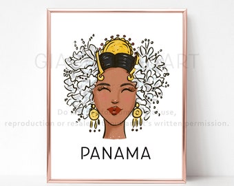 Tembleques head Panama | Panamanian woman medium complexion | Latina woman | Panamanian woman | Panama souvenir