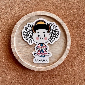 Cute Panamanian girl with Pollera sticker
