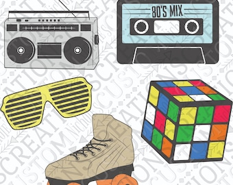 80's icon svg bundle