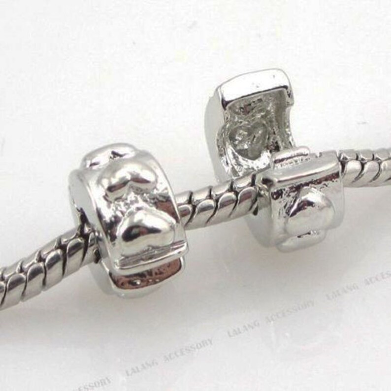 Cliplock Silver Stopper Bead Heart European Pandora Suited Etsy