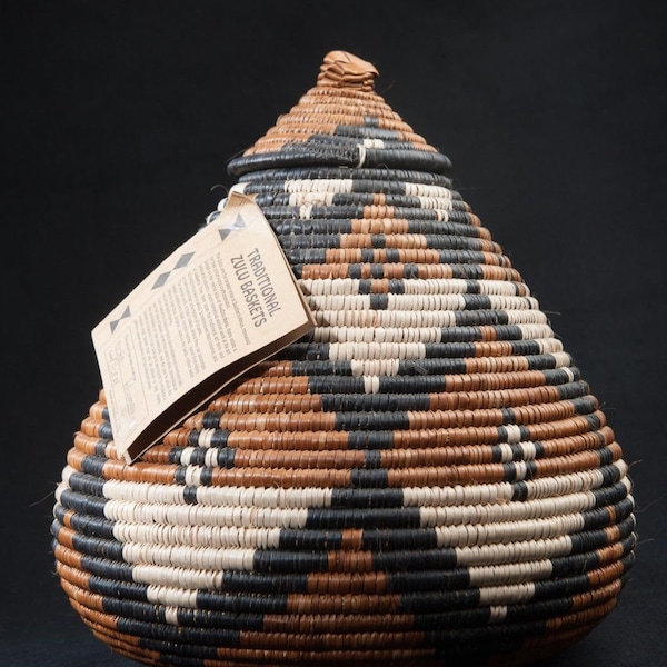 Traditional Zulu Grass Storage Pot, Zululand, South Africa.