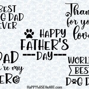 Citazioni di papà cane, Citazioni della festa del papà SVG con licenza commerciale Regalo per papà, Arte stampabile, File di taglio, Grafica vettoriale