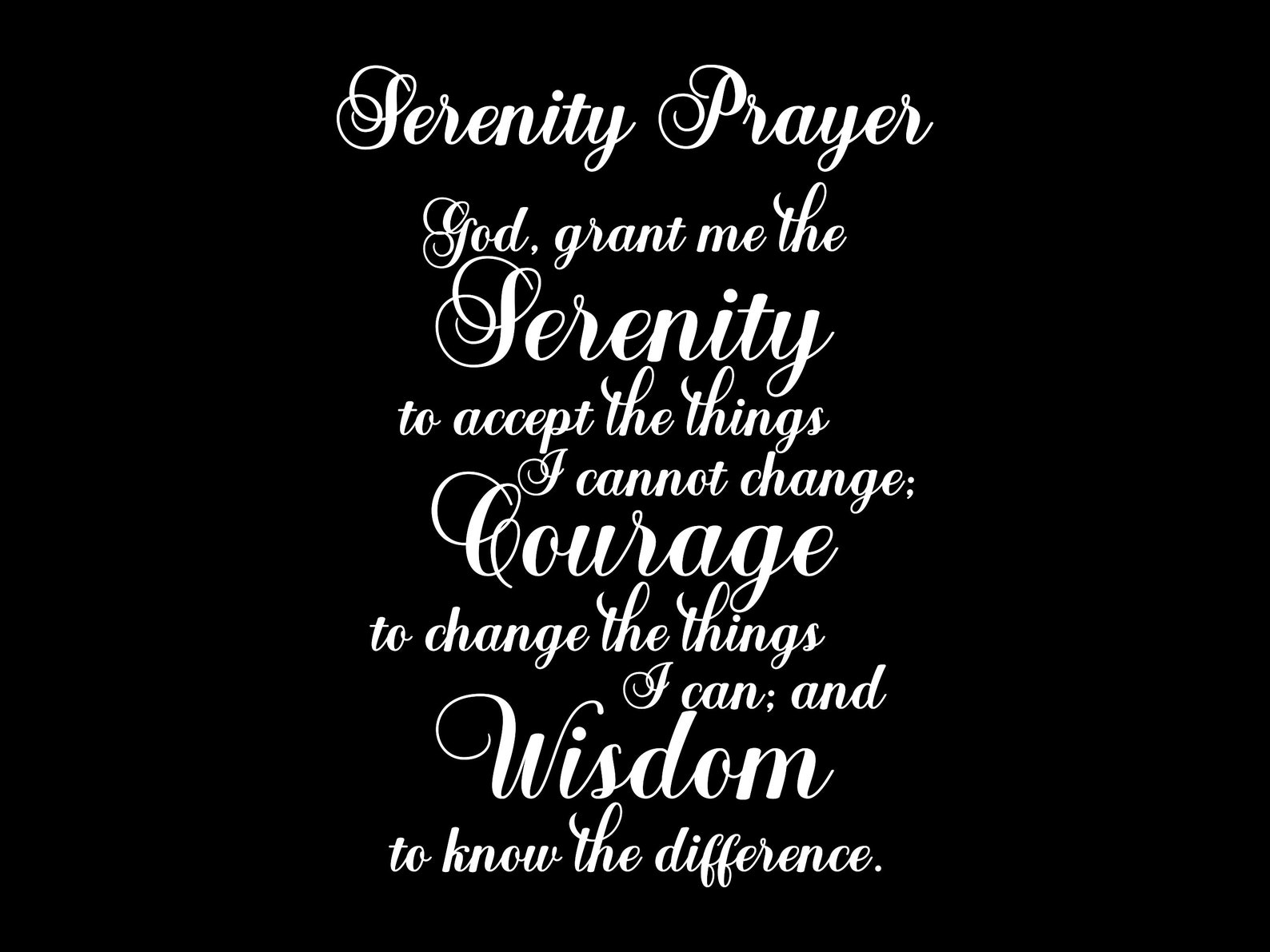 Serenity Prayer Cards - "God Grant Me The Serenity" Pack Of Five, Christian Inspirational