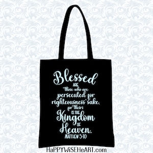 Matthew 5:10 Blessed are those Persecuted Bible Verse SVG with commercial license, Printable Christian Art Gift, Cut File, Vector Graphics image 8